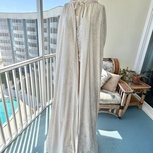 Elegant White Hooded Cape